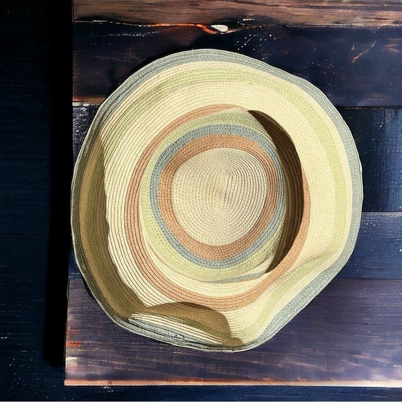 🌻Vintage Columbia Striped Floppy Straw Sun Hat - Picture 4 of 9